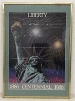 Liberty 1986 Centennial Framed Poster 28" x 20.5”