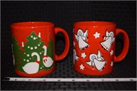 (2) Waechtersbach W Germany Christmas Mugs