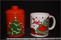 Waechtersbach W Germany Christmas Mug & Canister