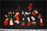 Lot of (21) miniature wooden Christmas ornaments