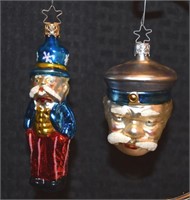 2) Vtg Inge Glass W Germany Christmas ornaments