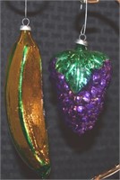 2) Vtg West Germany mercury glass ornaments