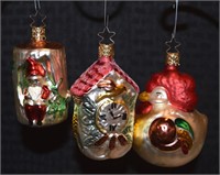 3) Vtg Inge Glass W Germany Christmas ornaments