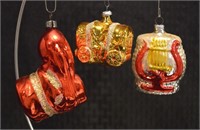 3) Vtg West Germany mercury glass ornaments