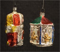 2) Vtg West Germany mercury glass ornaments