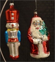 2) Vtg West Germany mercury glass ornaments