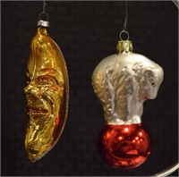 2) Vtg West Germany mercury glass ornaments