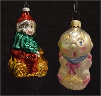 2) Vtg West Germany mercury glass ornaments