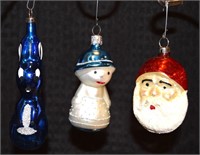 3 Czechoslovakia mercury glass Christmas ornaments