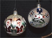 2) Polish vtg mercury glass Christmas ornaments