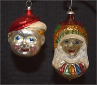 2) vintage mercury glass Christmas ornaments