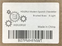 HDLERUI 8 Light Modern Sputnik Chandelier Brass