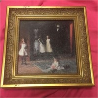 Miniature print on canvas Manorhouse Maids