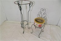2 Metal Plant Stands 24" to 29" Tall