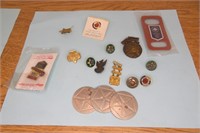 Vintage Lot of Boys Scout Pins, Chrysler Coins