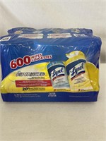 LYSOL 6 BOTTLES OF DISINFECTING WIPES