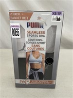 PUMA 2 PACK SEAMLESS SPORTS BRA XS