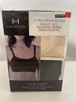 HALSTON 2 PACK SEAMLESS BRA MEDIUM