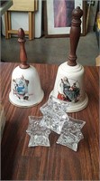 Norman Rockwell decorative bells candle holders