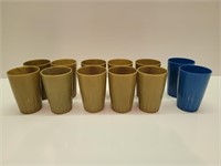 10 Green 2 Blue 1960s kids plastic cups