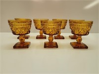 4.5" Amber Glass Goblet with Square Bottom