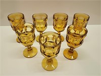 6.5" Amber Glass Goblet