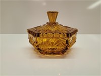 Amber 5"  3  Tray Candy dish