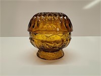 5" Amber dish with lid