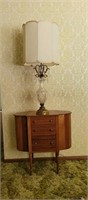 Sewing cabinet, chandelier lamp, (measures