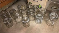 Glass Canisters and empty glass candle jars