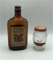 Four Roses Whiskey Btl & Clown Bank