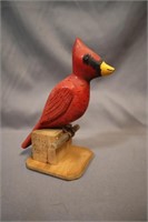 Carved cardinal by Arlie Skinner
