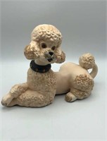 1950s Ceramic Poodle Glass Eyes Rhinestones