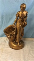 23" Art Deco Plaster Figural Gold Guild Statue