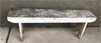 5ft Antique Old White Paint Bench