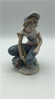 Lladro Girl Playing Baseball