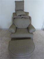 STUFFED ARM CHAIR WITH OTTOMAN