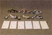 (6) Budweiser Motorcycle Figurines