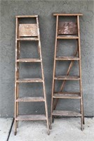 Two 6ft Wooden Step Ladders