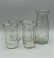 Sunkist Juice Jar & 4 Jelly Jars