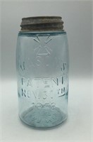 Mason's Pat. Nov.30th 1858 Blue Jar
