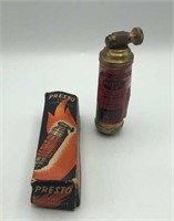 NOS Presto Brass Fire Extinguisher w/ Box
