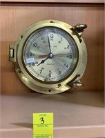Vintage Ship's Time Brass Quartz Wall Clock