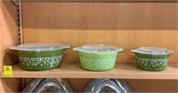 Three Pyrex Spring Blossom/Crazy Daisy Casserole