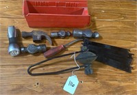 Misc. Box of Tool Hammer Head, Glass Carrier