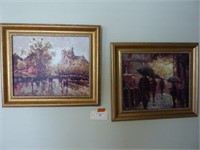 PAIR OF FRAMED PRINTS ON CANVAS