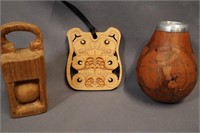 NWC Haida carving + whimsey & folk gourd