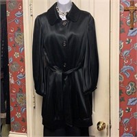 Dolce & Gabbana black satin evening coat sz40