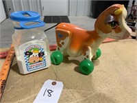 Vintage Fisher-Price Cow and Milk Bottle