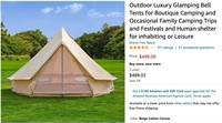 Outdoor Luxury Glamping Bell Tent